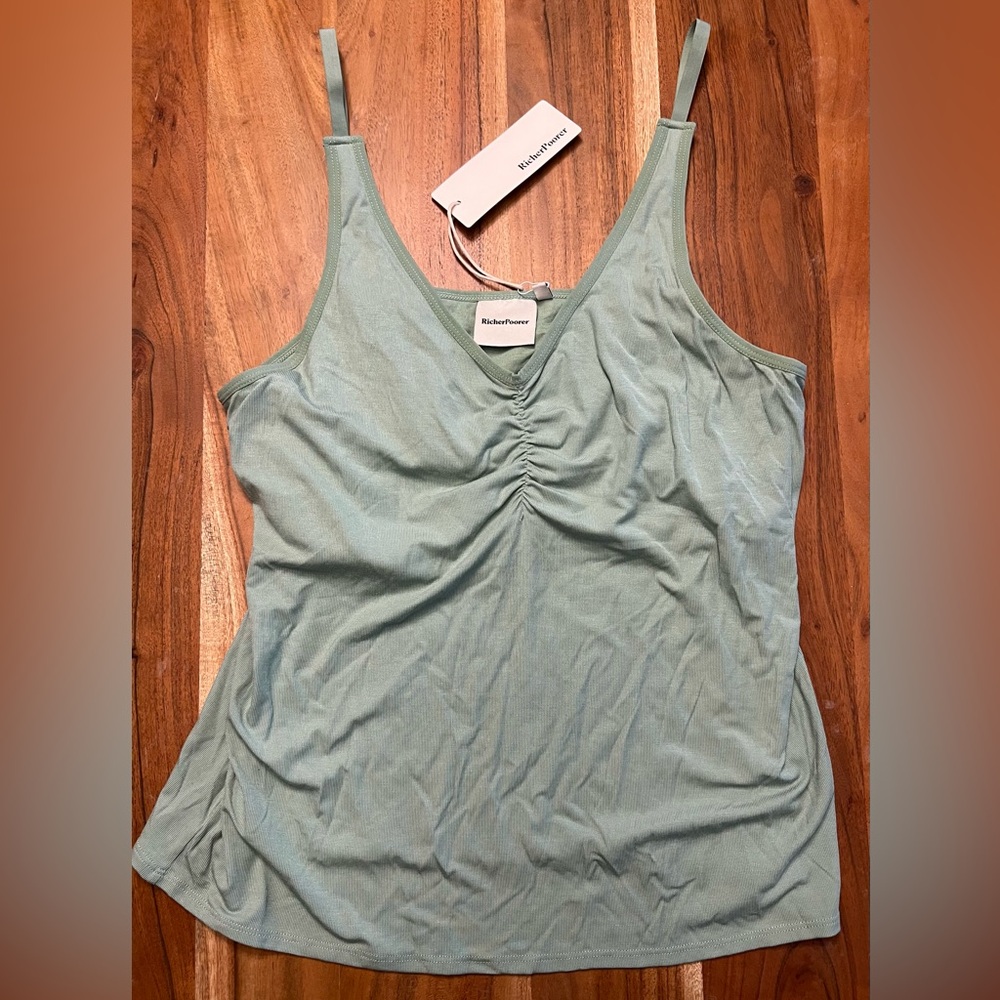 Richer Poorer Ruched Sage Sleep Tank